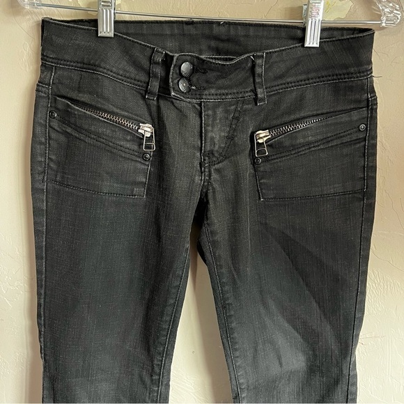 MNG Washed Black Moto Skinny Textured Denim Jeans - Picture 2 of 11